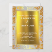 フリリー金ゴールドブルガンディマルーンシンプルエレガントな結婚式 招待状 (裏面)