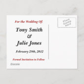 フリリー黒、白、赤の日付ポストカードを保存 案内ポストカード (裏面)