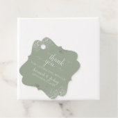 フリリー・セージ・グリーン&シルバー・グレイ結婚ズ・サンキュー フェイバータグ (インサイチュ)