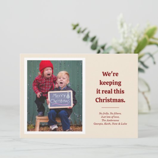 フリルおもしろいフォトホリデーカード シーズンカード (スタンド正面)