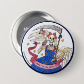 フリルが付いた黒死病 缶バッジ (正面&裏面)