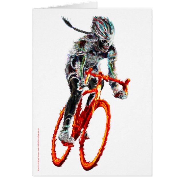 フリルが付かなかった。  女性のサイクリスト及び炎 (正面)