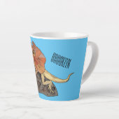 フリルネックトカゲ漫画イラストレーション カフェラテマグ (右アングル)