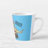 フリルネックトカゲ漫画イラストレーション カフェラテマグ (右)