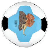 フリルネックトカゲ漫画イラストレーション サッカーボール (回転)