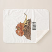 フリルネックトカゲ漫画イラストレーション シェルパブランケット (正面(横))