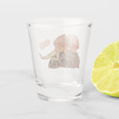 フリルネックトカゲ漫画イラストレーション ショットグラス (裏面)