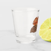 フリルネックトカゲ漫画イラストレーション ショットグラス (左)