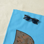 フリルネックトカゲ漫画イラストレーション ビーチタオル (インサイチュ)