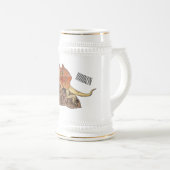 フリルネックトカゲ漫画イラストレーション ビールジョッキ (正面右)