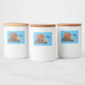 フリルネックトカゲ漫画イラストレーション フードラベル (ボトル)