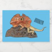 フリルネックトカゲ漫画イラストレーション フードラベル (シングルラベル)