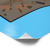 フリルネックトカゲ漫画イラストレーション ポスター (コーナー)