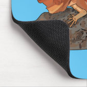 フリルネックトカゲ漫画イラストレーション マウスパッド (コーナー)