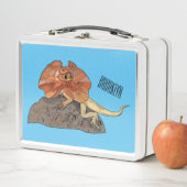 フリルネックトカゲ漫画イラストレーション メタルランチボックス (インサイチュ)