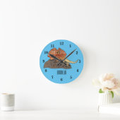 フリルネックトカゲ漫画イラストレーション ラウンド壁時計 (ホーム)