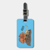 フリルネックトカゲ漫画イラストレーション ラゲッジタグ (正面縦)