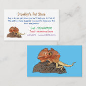 フリルネックトカゲ漫画イラストレーション 名刺 (正面/裏面)