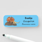 フリルネックトカゲ漫画イラストレーション 名札 (インサイチュ)