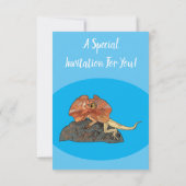 フリルネックトカゲ漫画イラストレーション 招待状 (裏面)