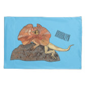 フリルネックトカゲ漫画イラストレーション 枕カバー (裏面)