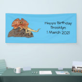 フリルネックトカゲ漫画イラストレーション 横断幕 (トレードショー)