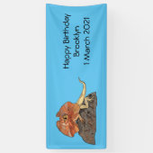 フリルネックトカゲ漫画イラストレーション 横断幕 (縦)