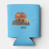 フリルネックトカゲ漫画イラストレーション 缶クーラー (裏面)