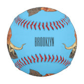 フリルネックトカゲ漫画イラストレーション 野球ボール (裏面)