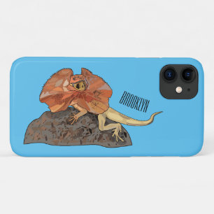 フリルネックトカゲ漫画イラストレーション iPhone 11 ケース