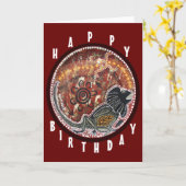 フリルネックリザードドレミング誕生日カード カード (黄色い花)