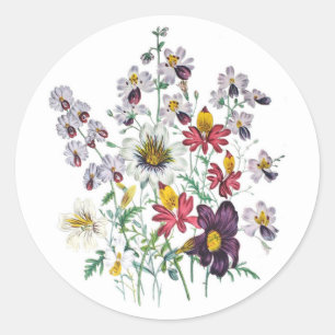 フリンゴフラワーとベルベットのトランペットの花 ラウンドシール