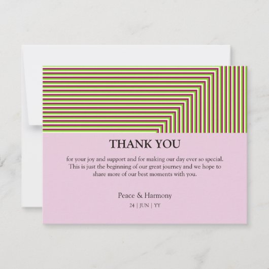 フリンジストライプ薄紫サンキューカード サンキューカード (正面)