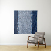 フリンジデニムブルージーンズのフレーム。 タペストリー (インサイチュ(横))