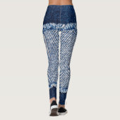 フリンジデニムブルージーンズのフレーム。 レギンス (裏面)