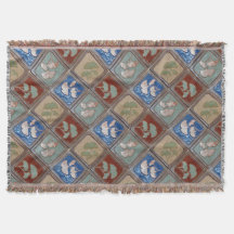 フリンジドスロウ毛布と職人の歯肉プリント