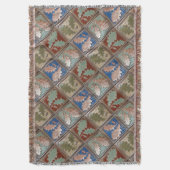 フリンジブランケットとオーク葉材 スローブランケット (正面縦)