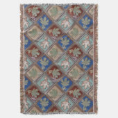 フリンジブランケット、メープル葉 スローブランケット (正面縦)