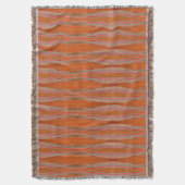 フリンジ付きバーントオレンジとグレーブランケット スローブランケット (正面縦)