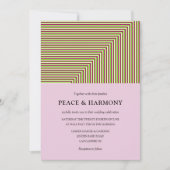 フリンジ ストライプ ライラック ウェディング 招待状 (正面)