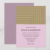 フリンジ ストライプ ライラック ウェディング 招待状 (正面/裏面)
