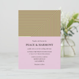 フリンジ ストライプ ライラック ウェディング 招待状