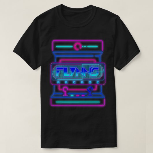 フリンズアーケード80sネオンゲーム映画 tシャツ (デザイン正面)