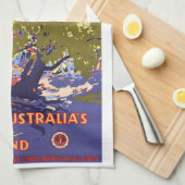 フリンダーズレンジズヴィンテージトラベルポスターオーストラリア キッチンタオル (四つ折り)