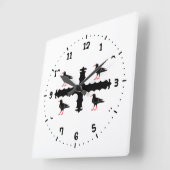 フリントシャー州城壁時計国旗 スクエア壁時計 (傾斜)