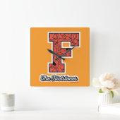 『フリントストン』|コレジエートスタイルモノグラム スクエア壁時計 (ホーム)