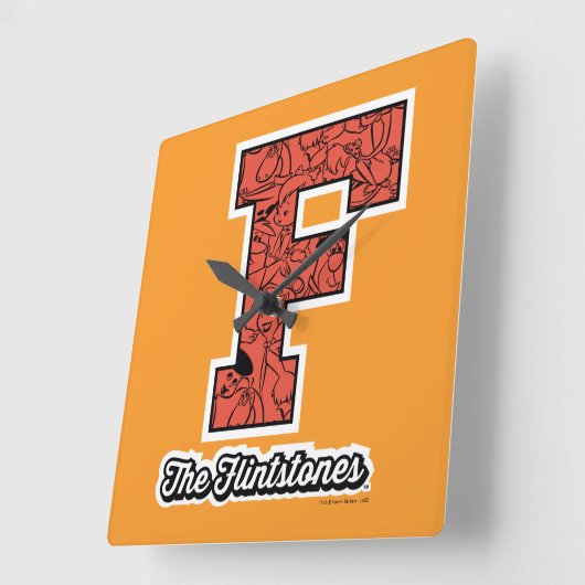 『フリントストン』|コレジエートスタイルモノグラム スクエア壁時計 (傾斜)