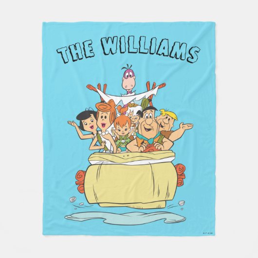フリントストーンズファミリーロードトリップ フリースブランケット (正面)