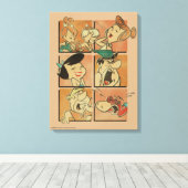 フリントストーンズ |フリントストーンズ&ルーブル漫画 キャンバスプリント (インサイチュ (ウッドフロア))