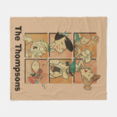 フリントストーンズ |フリントストーンズ&ルーブル漫画 フリースブランケット (正面(横))